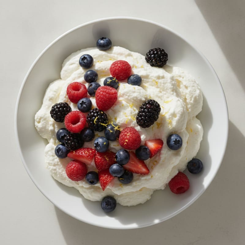 Silky Greek Yogurt Protein Mousse with Mixed Berries