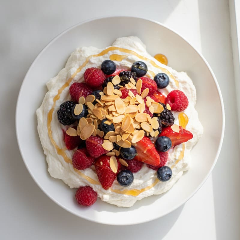Silky Greek Yogurt Protein Mousse with Mixed Berries