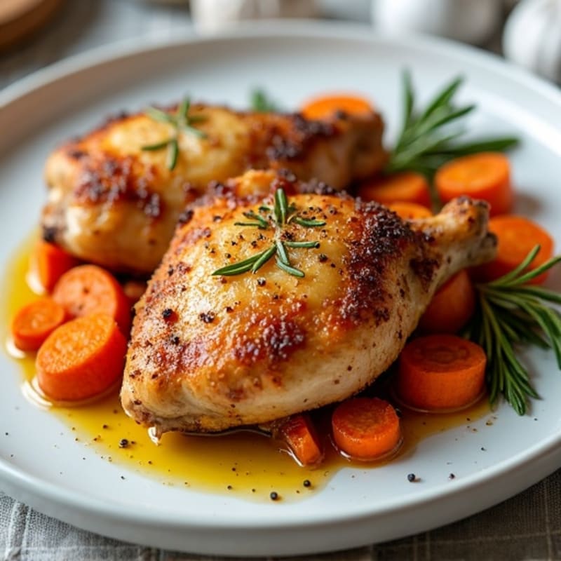 Crispy Chicken Thighs with Roasted Root Vegetables