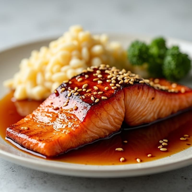 Sweet-Sticky Glazed Teriyaki Salmon