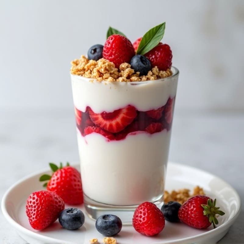 Greek Yogurt Protein Parfait with Mixed Berries