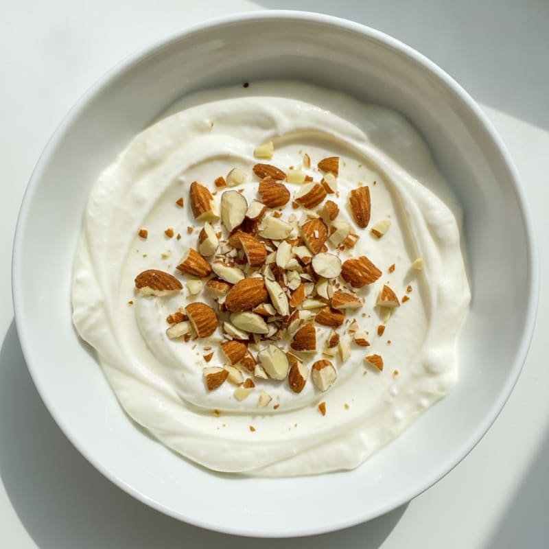 Greek Yogurt Protein Bowl with Vanilla Whey and Chopped Almonds
