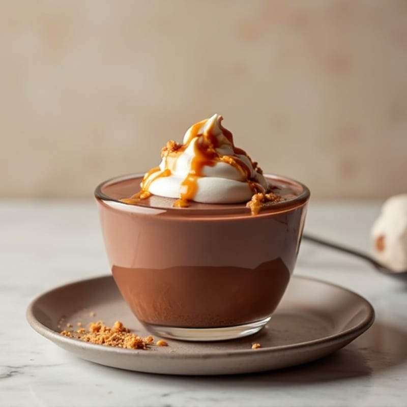Silky Chocolate Protein Pudding with Peanut Butter Swirl