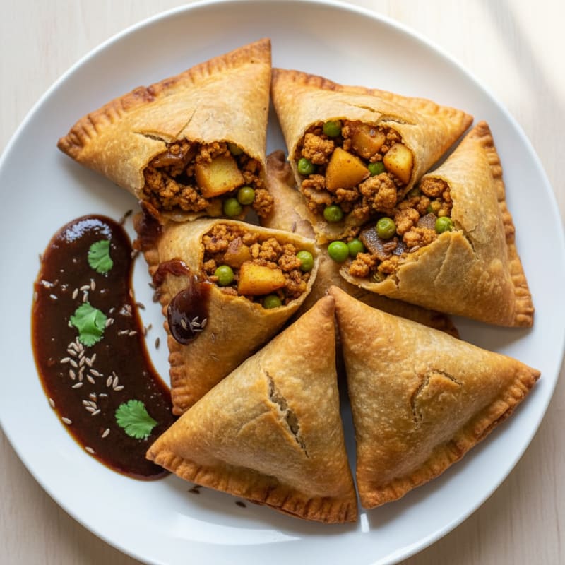 Potato Pea Samosas with Tamarind Chutney