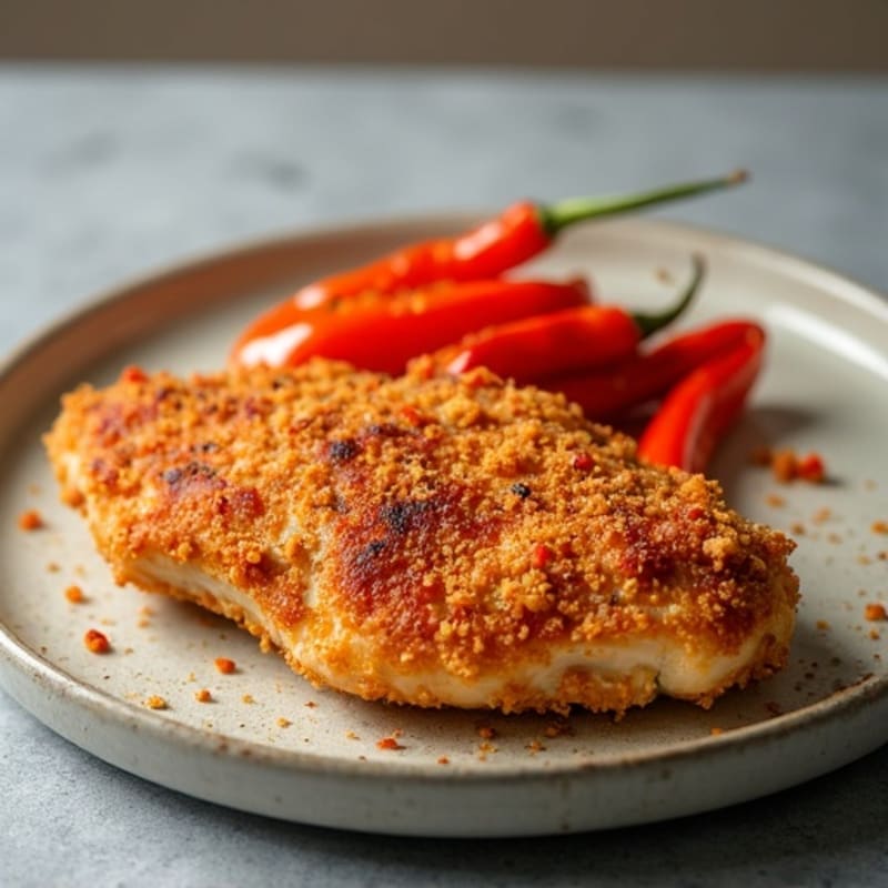 Crispy Baked Sweet and Sour Chicken with Roasted Bell Peppers