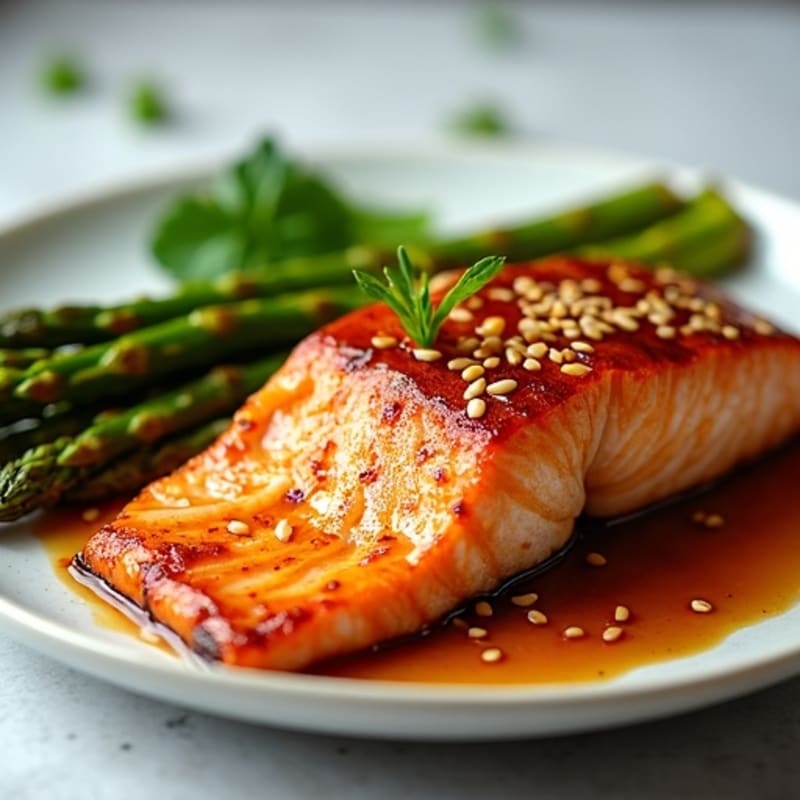 Crispy Teriyaki Salmon with Roasted Asparagus