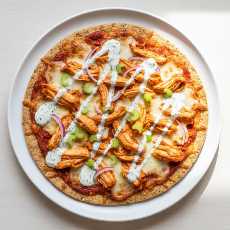 Crispy Buffalo Chicken Pizza with Zesty Ranch