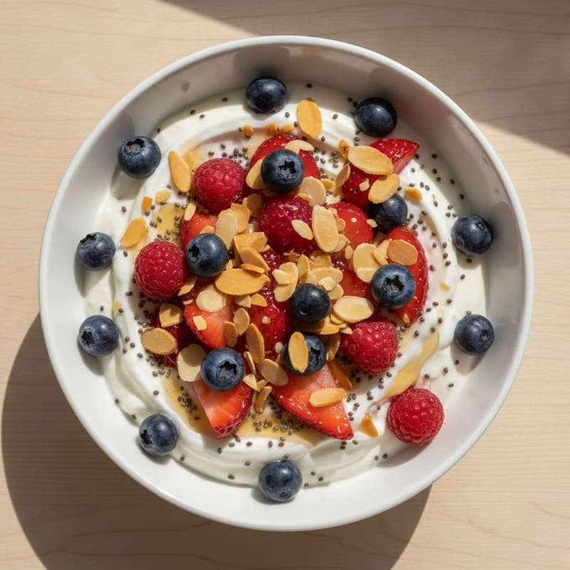 Greek Yogurt with Fresh Berries and Chia Seeds