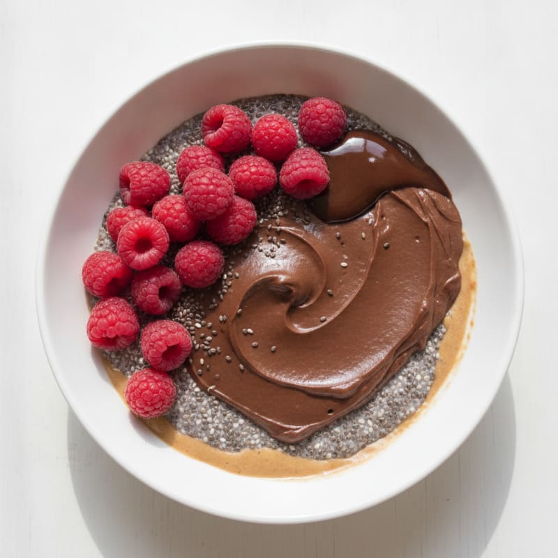 Silky Chocolate Protein Pudding with Chia Seeds