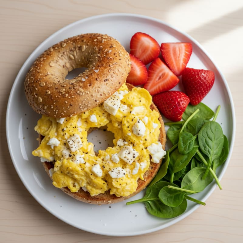High-Protein Bagel and Egg Power Breakfast