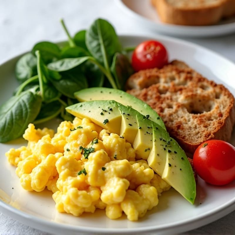 Scrambled Egg Whites with Roasted Turkey and Spinach