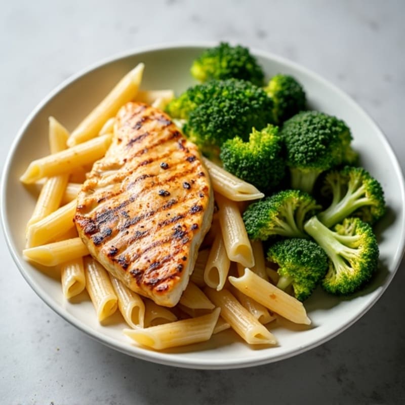 Grilled Chicken Pasta Salad with Roasted Broccoli