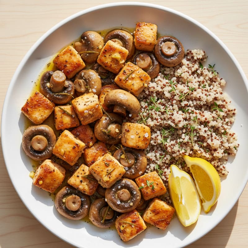 Roasted Garlic Butter Mushrooms and Chicken