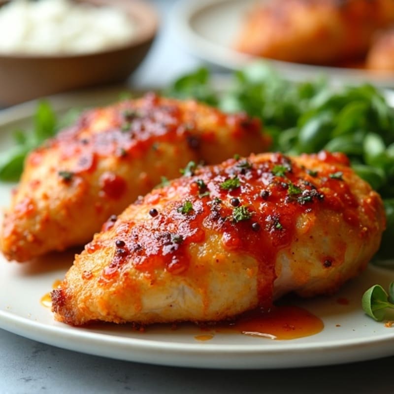 Crispy Baked Chicken with Sticky Sweet Chili Glaze