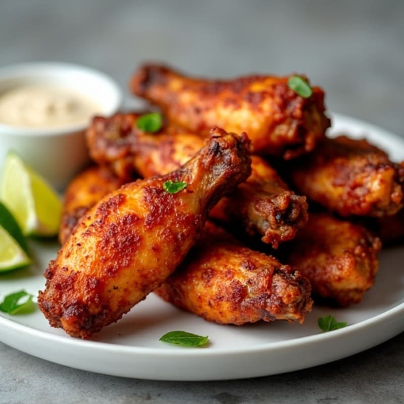 Crispy Roasted Spicy BBQ Chicken Wings