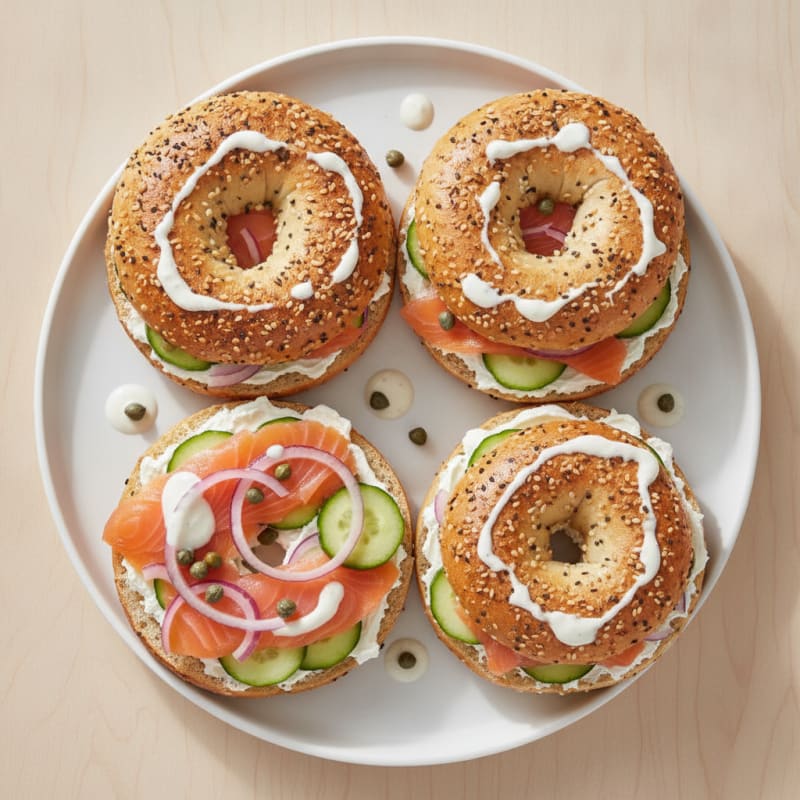 New York-Style Thin Bagels with Smoked Salmon