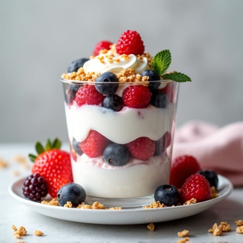 Greek Yogurt Protein Parfait with Mixed Berries