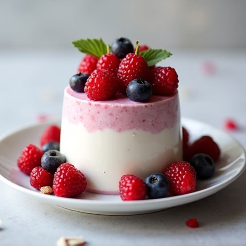 Greek Yogurt Protein Mousse with Mixed Berries