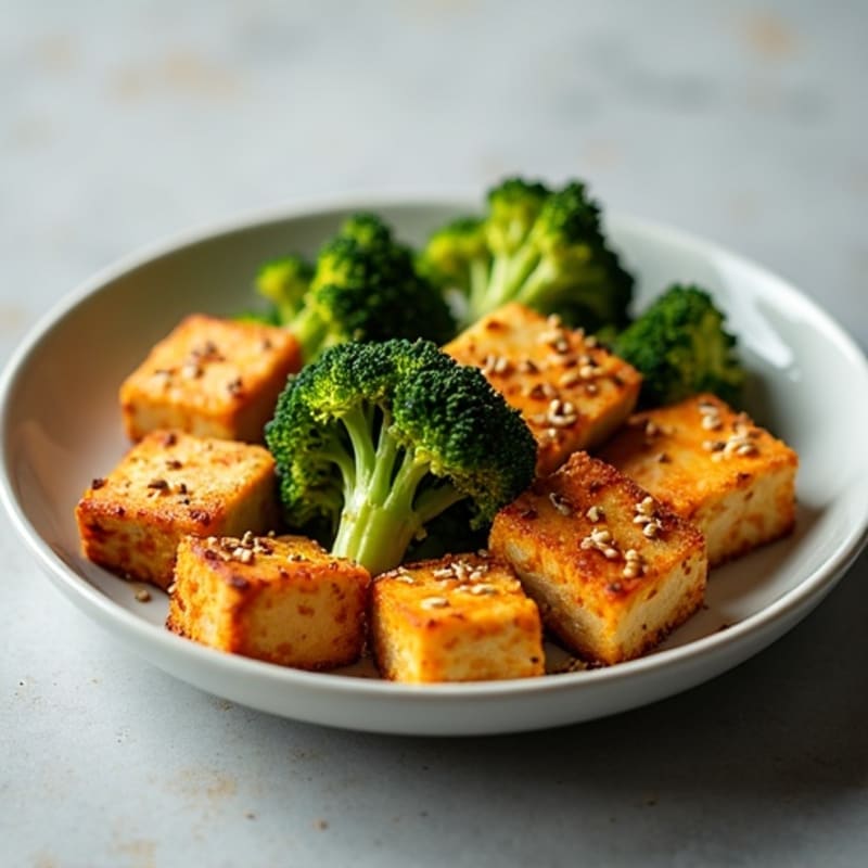 Crispy Sesame-Ginger Tofu with Roasted Broccoli