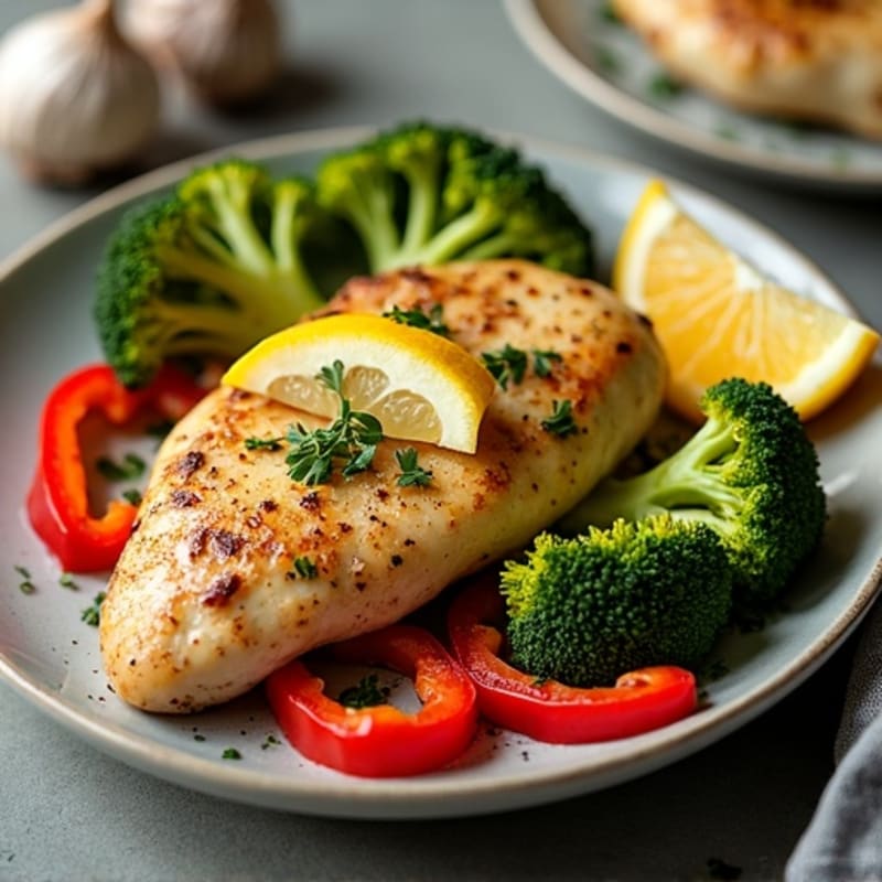 Sheet Pan Lemon Herb Chicken with Roasted Broccoli and Bell Peppers