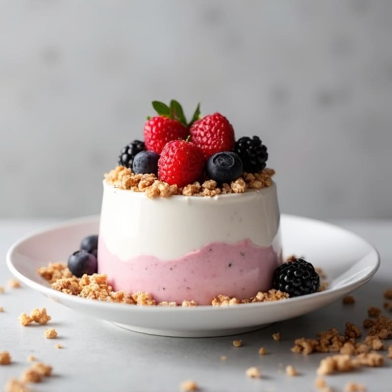 Greek Yogurt Protein Mousse with Berries