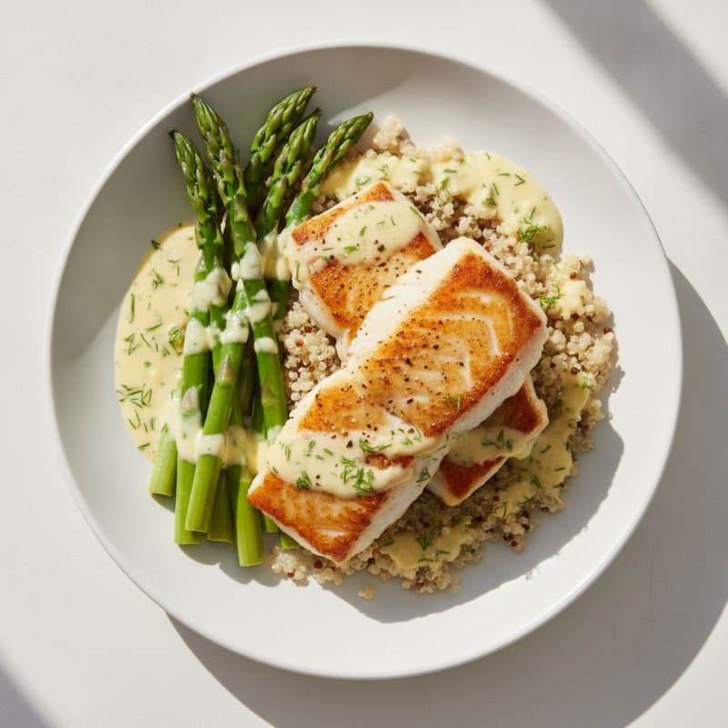 Pan-Seared Alaskan Cod with Lemon-Dill Sauce
