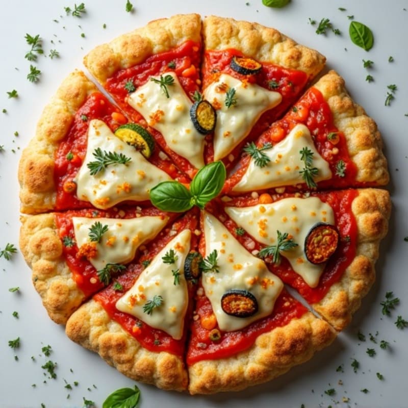 Cauliflower Crust Chicken & Roasted Vegetable Pizza