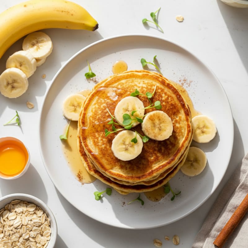Fluffy Banana Oat Cottage Pancakes