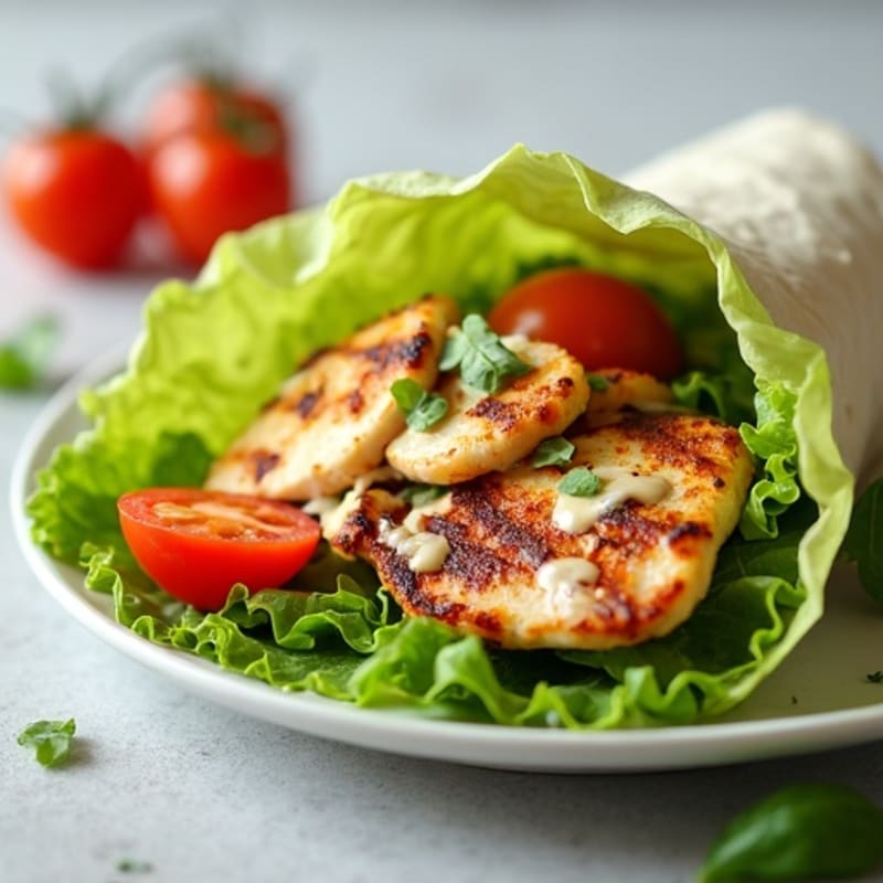 Crispy Grilled Chicken Caesar Lettuce Wrap