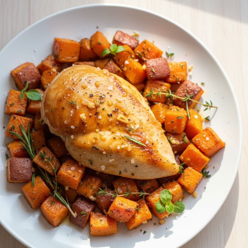 Garlic Herb Roasted Chicken with Root Vegetables