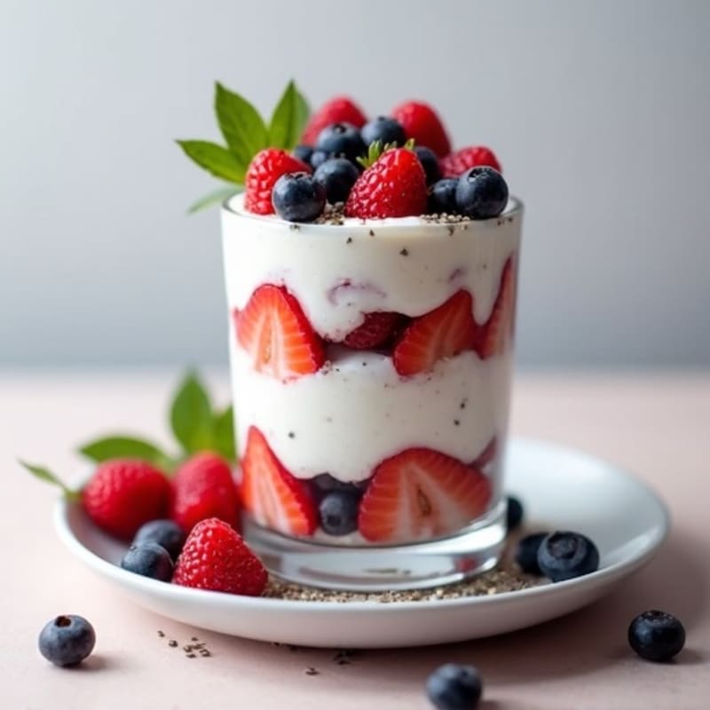 Silky Greek Yogurt Parfait with Chia Seeds and Mixed Berries