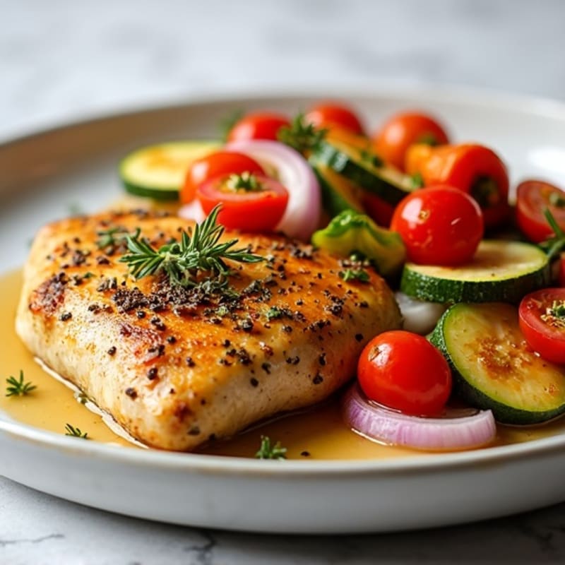 Herb-Crusted Sheet Pan Chicken with Roasted Rainbow Vegetables