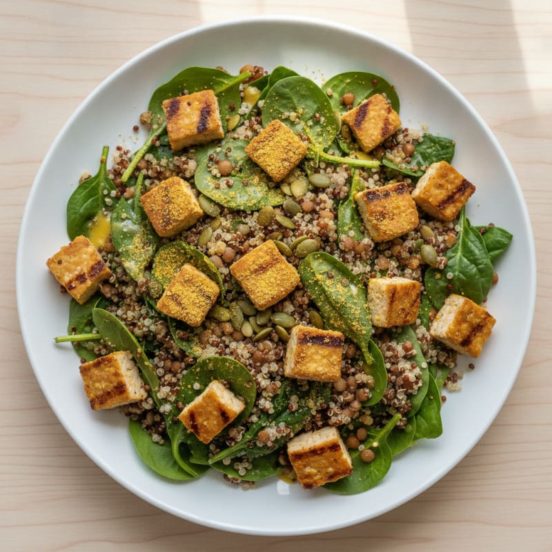 Crispy Lentil and Quinoa Power Salad with Pumpkin Seeds