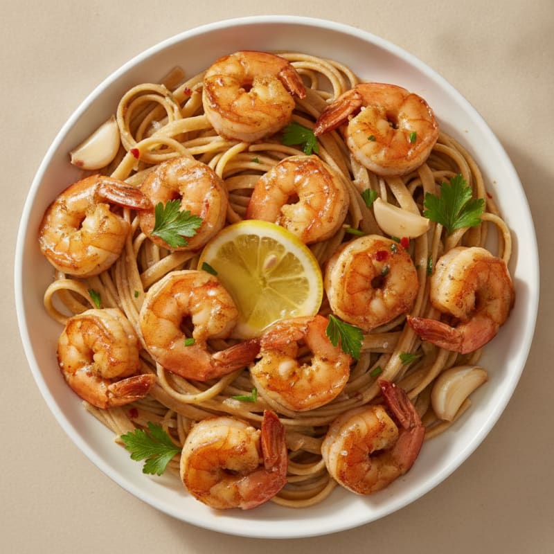 Garlic Butter Shrimp Scampi with Linguine