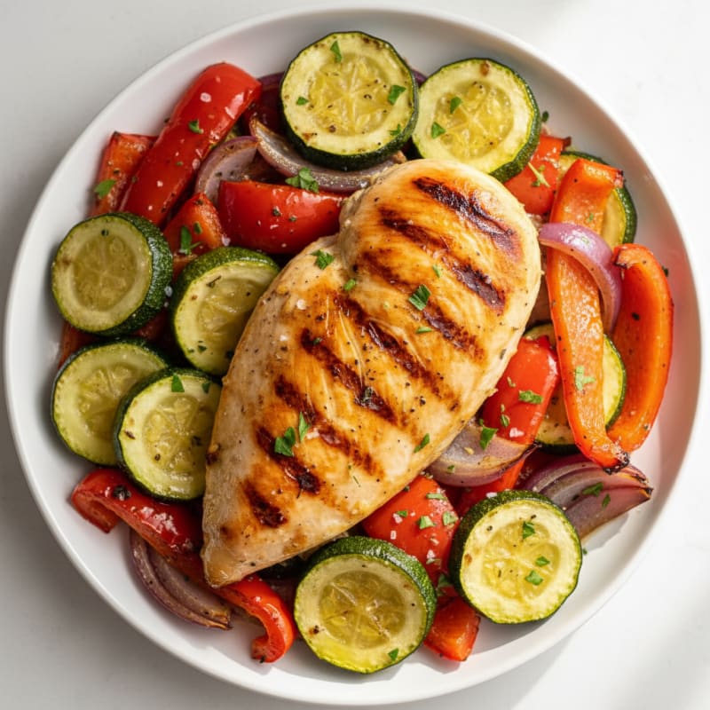 Zesty Grilled Chicken with Roasted Vegetables