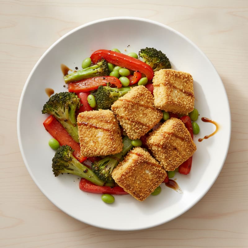 Pan-Seared Tofu with Roasted Vegetables