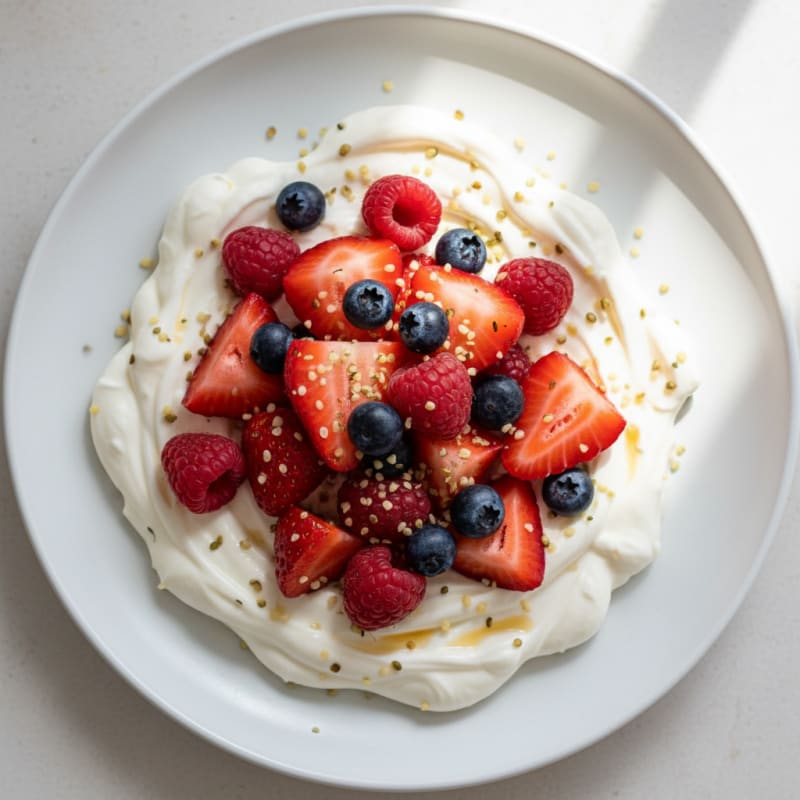 Silky Greek Yogurt Protein Mousse with Fresh Berries