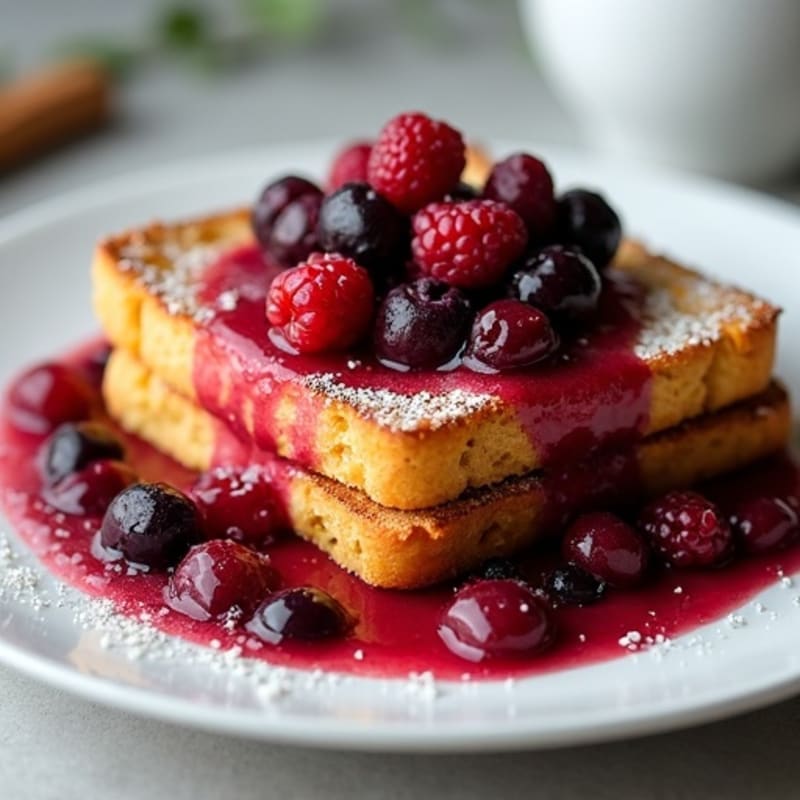 Crispy Almond-Crusted French Toast with Berry Compote