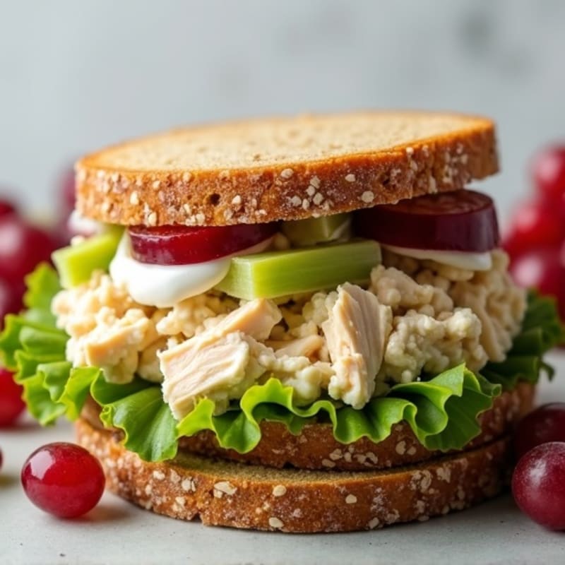 Creamy Chicken Salad Sandwich with Crisp Vegetables