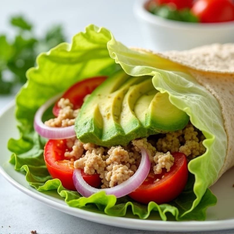 Creamy Avocado Turkey Lettuce Wrap