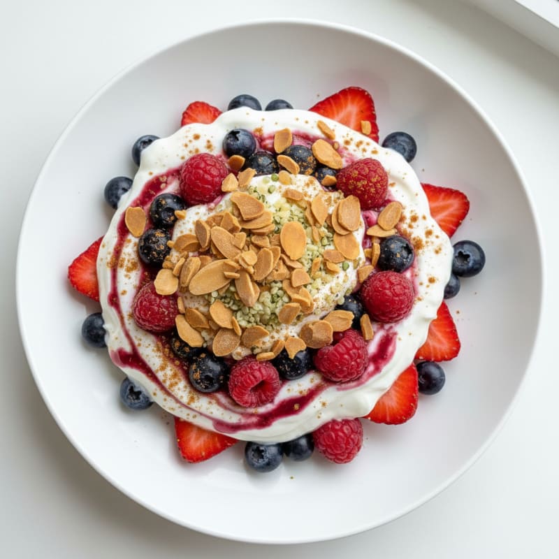 Greek Yogurt Protein Parfait with Mixed Berries