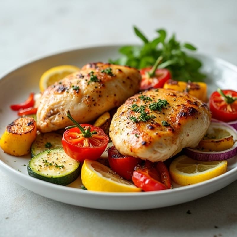 Lemon Herb Roasted Chicken with Crispy Roasted Vegetables