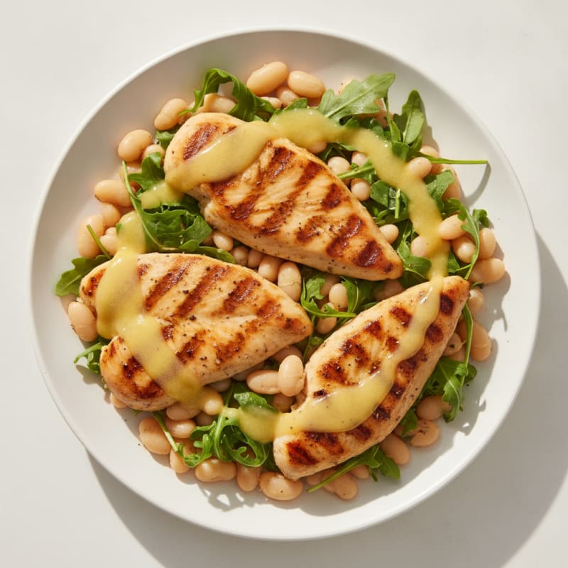 Grilled Chicken and White Bean Salad with Lemon Vinaigrette