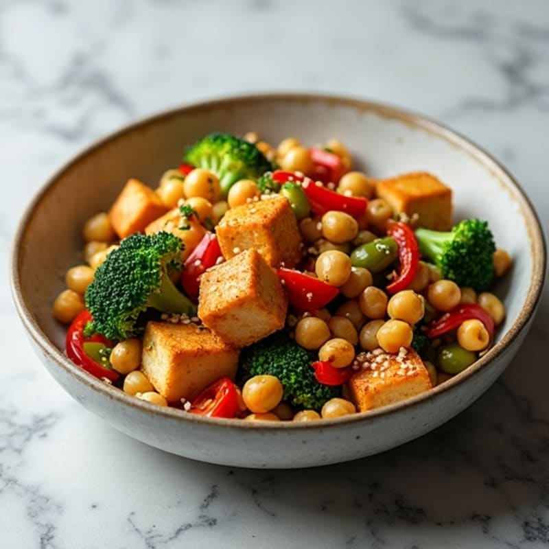 Crispy Sesame Tofu Stir-Fry with Fresh Vegetables