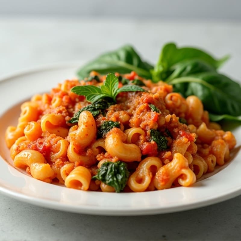 Lean Ground Turkey Baked Ziti with Fresh Spinach