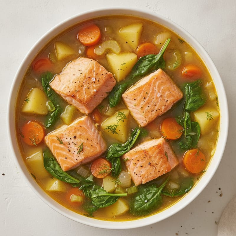 Hearty Salmon and Vegetable Soup