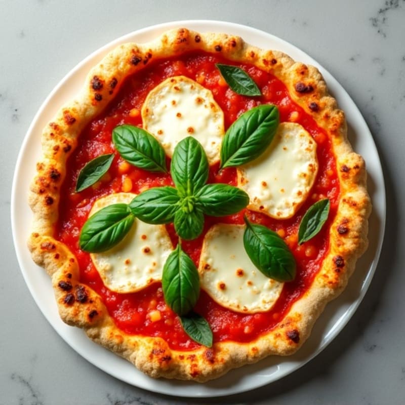 Cauliflower Crust Margherita Pizza with Fresh Basil