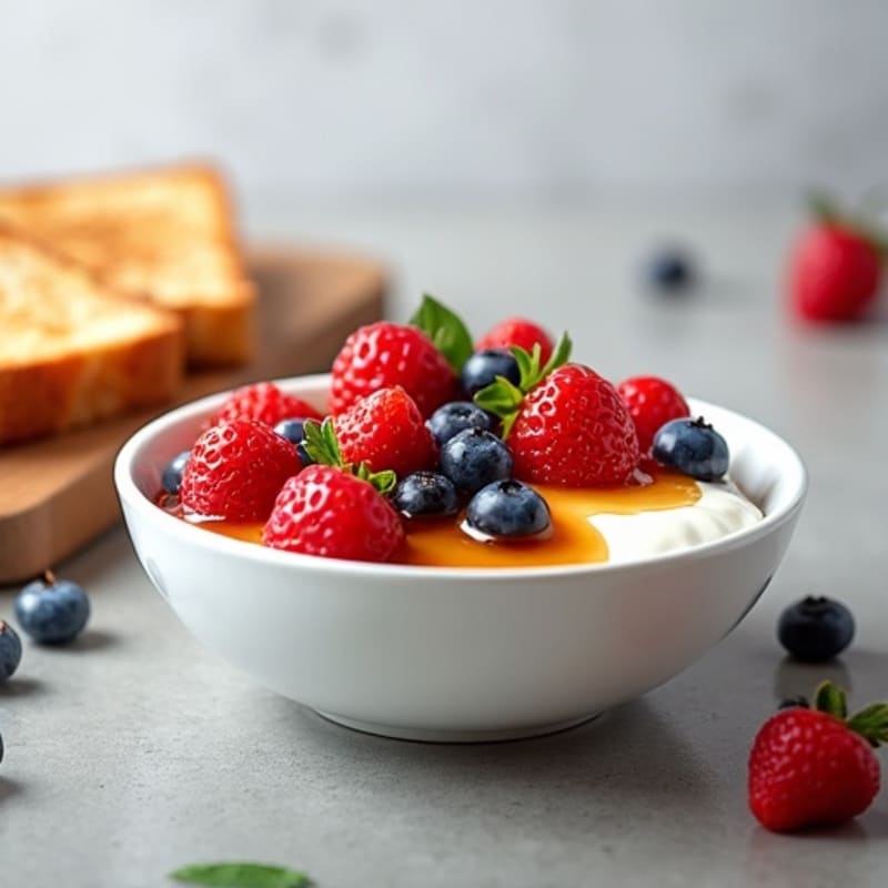 Greek Yogurt Bowl with Berries and Sourdough Toast