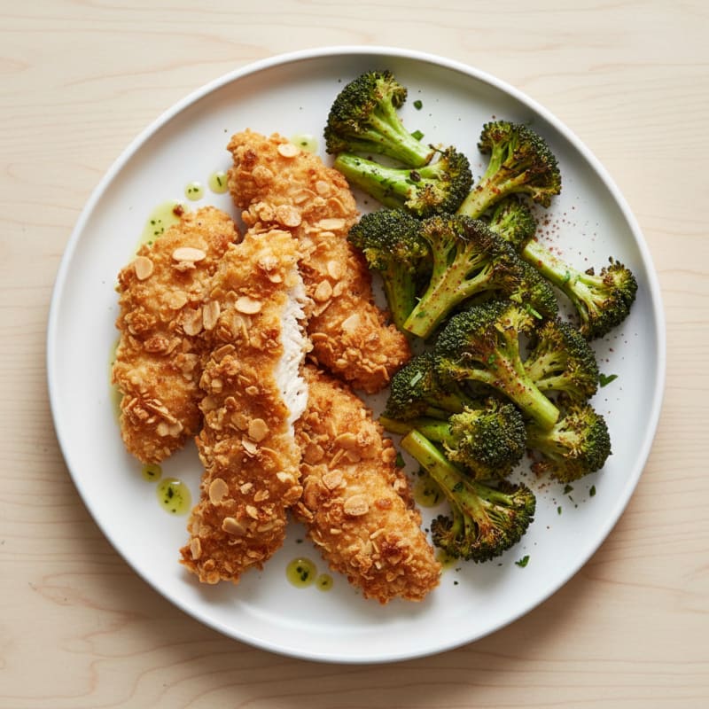Oven-Baked Chicken Tenders with Roasted Broccoli