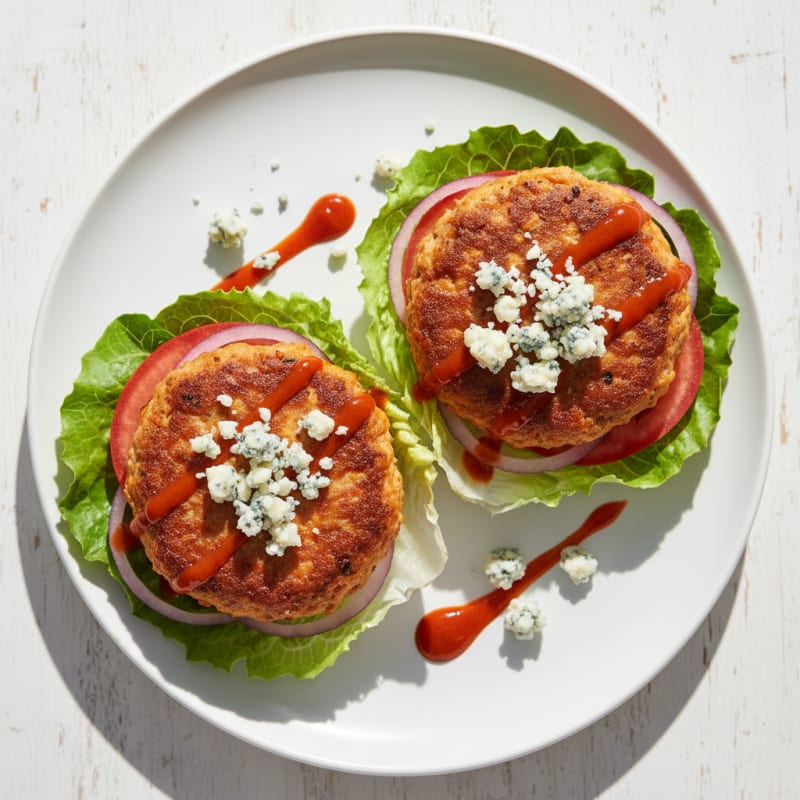 Crispy Buffalo Blue Cheese Burgers